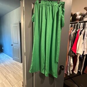 Chic Soul Green Wide Leg Pants